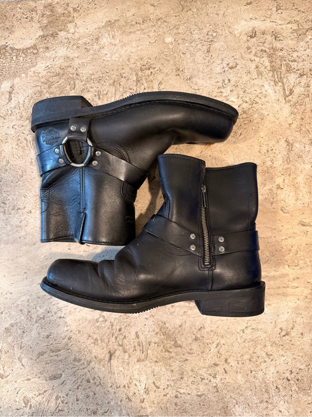 Men’s Harley-Davidson “El Paso” Black Leather Harness Motorcycle Boots